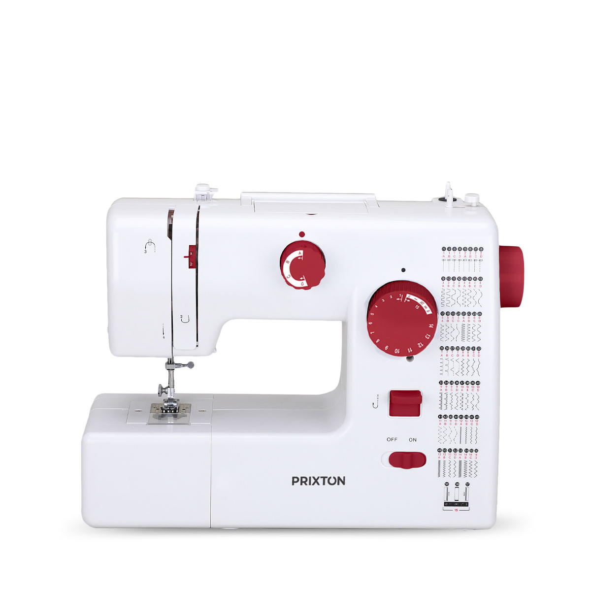 PRIXTON - Machine à coudre portable avec tiroir pour accessoires, lampe  intégrée, 12 types de points de couture différents, comprend une pédale
